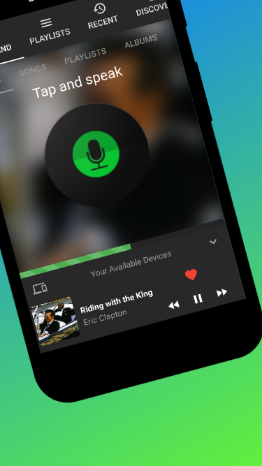 Commandify — tap and speak / now playing