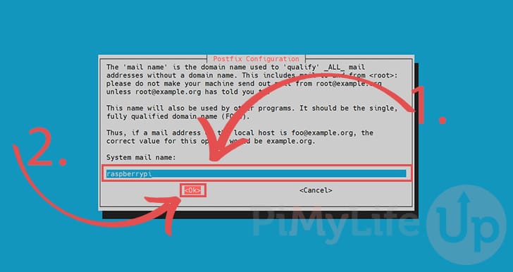 Postfix system mail name
