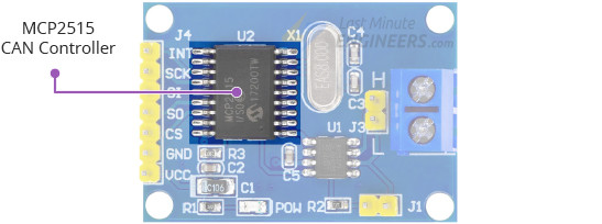 MCP2515 CAN controller on the breakout