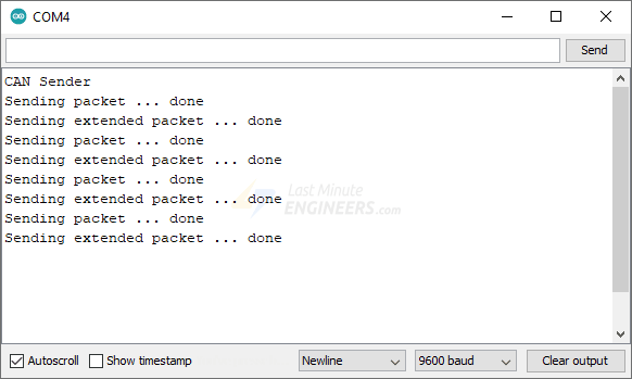 Transmitter serial output