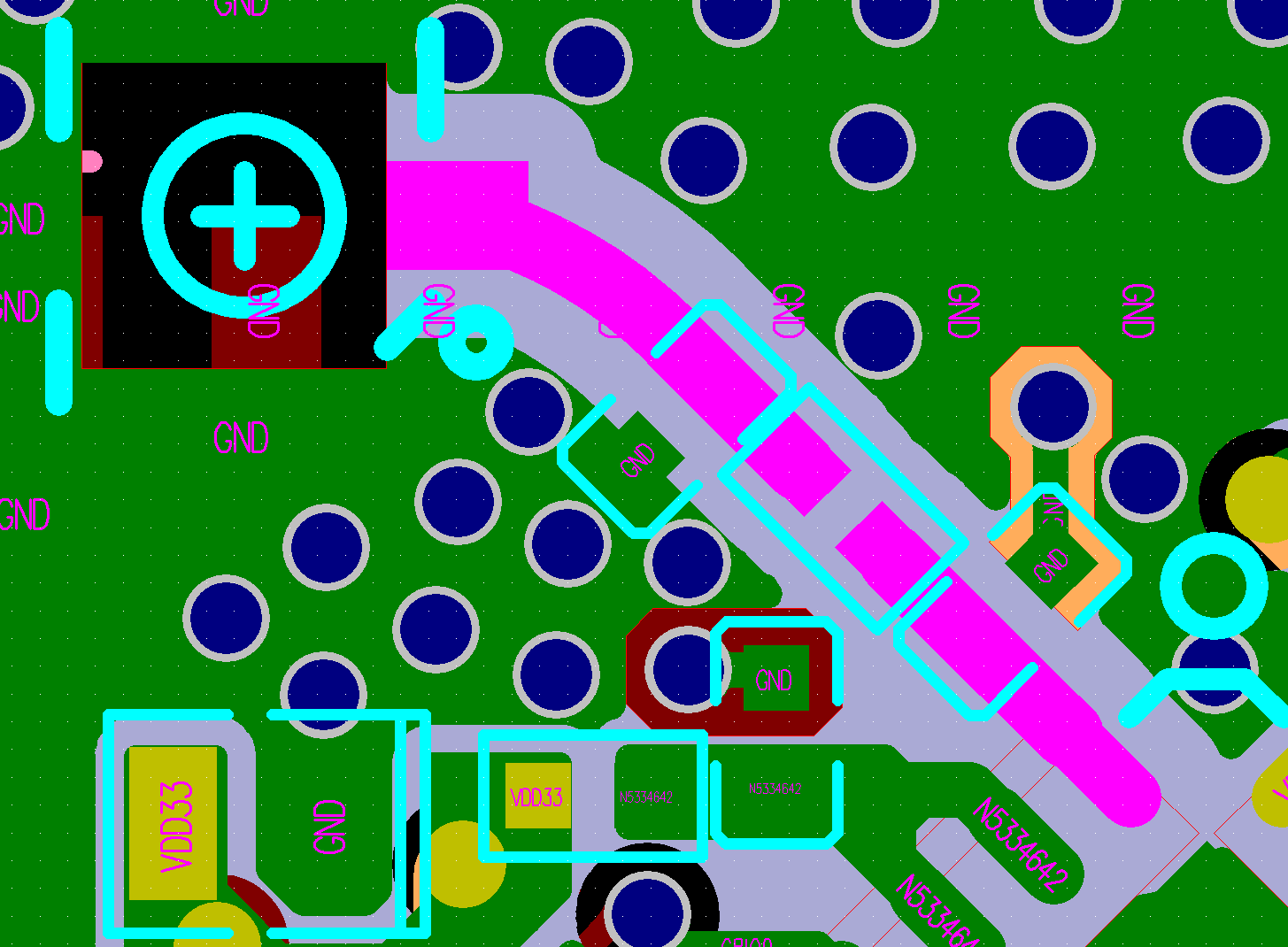 ESP32-C3 RF layout (four-layer)